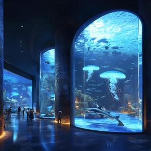 Aangepaste Hoge Kwaliteit Dik Laag Ijzer Extra Heldere Veiligheid Gehard Glas Aquarium - Product Image 1