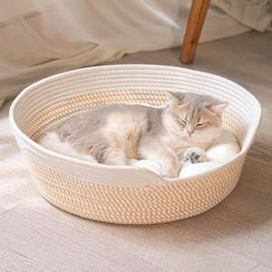 <span class=keywords><strong>Panier</strong></span>-lit surélevé pour chat avec coussin, lit pour animaux de compagnie mignon pour chats et chiens d'intérieur, adapté aux chatons, pour chats moyens/grands, cadeau pour toutes les saisons - Product Image 2