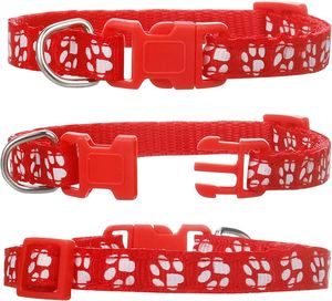 Wholesale Multi-colors Paw Print Adjustable Nylon Cat <b>Collar</b> - Product Image 4
