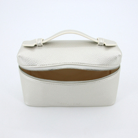 Trousse de Toilette Portable en Cuir Grainé Personnalisable avec Logo, Grande Trousse de Voyage Imperméable en PU pour Cosmétiques et Soins de la Peau pour Femmes