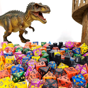 Juego de Dados Poliédricos de Acrílico Multicolor D4-D20 para Juegos de Rol Dungeons & Dragons, Diseño de Dinosaurios, Venta al Por Mayor - Product Image 2
