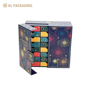 24 giorni di natale conto alla rovescia calendario dell'avvento scatole scatola di imballaggio di cioccolato calendario dell'avvento di cartone scatole regalo di caramelle