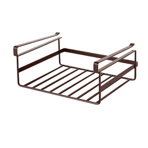 Kitchen Cabinet Door Hanging <b>Rack</b> Stainless Steel 8-11.9 In No Drill Pot Lid Storage Organizer Brown - Product Image 1