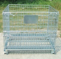 Boîte de rangement pliable en acier, brun, conteneur en maille métallique, Cage de stockage pliable galvanisée