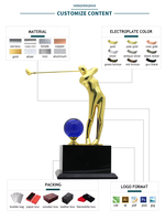 Trophée de golf en métal gravé vierge de nouveau design