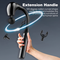Pistolet de massage à moteur sans balais, tissus profonds, avec poignée allongée, masseur de percussion pour le dos et le cou, appareil de récupération musculaire portable