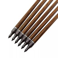 Flèches en carbone de bambou de 35 pouces, D6.2mm, flèches rétro traditionnelles avec plumes de dinde de 5 pouces pour tir à l'arc longbow, chasse et tir.