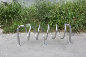 Estante de almacenamiento de bicicleta de metal para exteriores, soporte de bicicleta de acero inoxidable público exterior, estante de estacionamiento de bicicleta de carretera para Calle, estante de bicicleta de garaje - Product Image 3