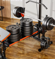 Ensemble d'haltères de remise en forme à domicile pour rameur à haute traction banc d'haltérophilie pliable multifonctionnel avec support de rangement en fer poids libres