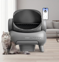 Litière pour chat intelligente automatique de conception ouverte Litière pour chat en plastique intelligente sans odeur Contrôle APP Sacs poubelle faciles à nettoyer