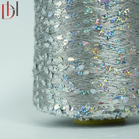 Décoration de vêtements à paillettes en forme de gouttelettes d'argent de haute qualité avec usine de tissu de fil fantaisie
