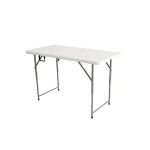 Klapptisch aus Kunststoff im Freien/leere HDPE-Tischplatte mit Edelstahl beinen/122cm 4 Fuß Länge, beliebte Größe, zusammen klappbarer Schreibtisch