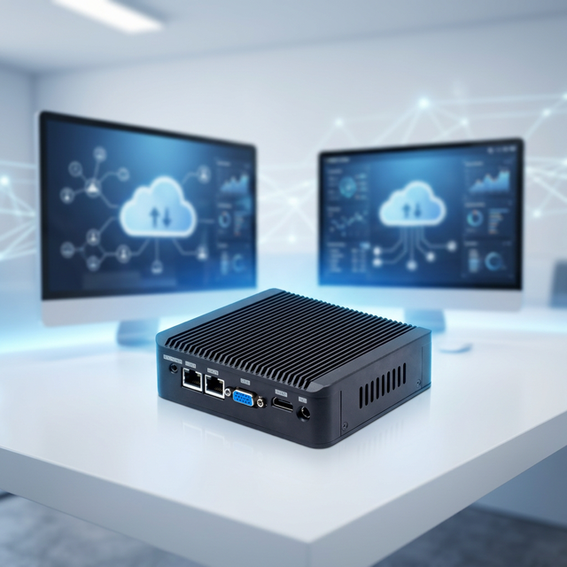 Dual Lan Mini PC Fanless Celeron J4125 N5100 J6412 2*Com 2*USB X86 Linux Ubuntu Industrial Thin Client Mini PC for KIOSK