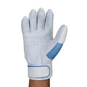 Professional <b>White</b> PU Hand-Stitched <b>Cricket</b> Batting Gloves Right/Left Lightweight High Density Protection Custom Logo OEM - Product Image 3