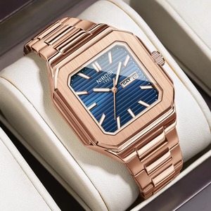Reloj de Cuarzo Cuadrado de Nuevo Lanzamiento Drioshipping para Hombre, Estilo Ejecutivo Elegante, Resistente al Agua, con Fecha Automática, Reloj de Pulsera Masculino - Product Image 1