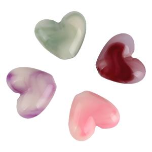 Cuentas de Corazón Irregulares de Acrílico Bicolor Degradado de Jade de 17x14mm al por Mayor, Cuentas Sueltas con Agujero Recto para Joyería DIY, Pulseras y Collares - Product Image 4