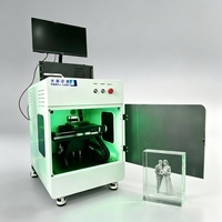 Machine de gravure laser 3D sous-couche à diode la plus vendue, laser vert 532nm pour acrylique/verre, cadeaux photo personnalisés DXF, nouveau CNC
