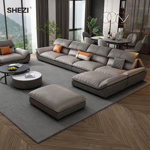 SHEZI, diseño moderno, sala de estar de lujo, villa, hotel, sofá, muebles, sofá de cuero, sofá, sofá - Product Image 2