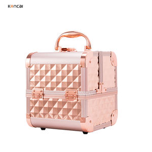 Maletín <span class=keywords><strong>de</strong></span> <span class=keywords><strong>Maquillaje</strong></span> <span class=keywords><strong>Profesional</strong></span> <span class=keywords><strong>de</strong></span> Viaje, Abierto, <span class=keywords><strong>de</strong></span> Aluminio Plateado, con Múltiples Bandejas, para Mujer, Venta Directa <span class=keywords><strong>de</strong></span> Fábrica - Product Image 6