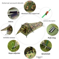 Tente tunnel camouflage épaissie pour une personne, quatre saisons, pour alpinisme et camping en extérieur, coupe-vent, portable, imperméable