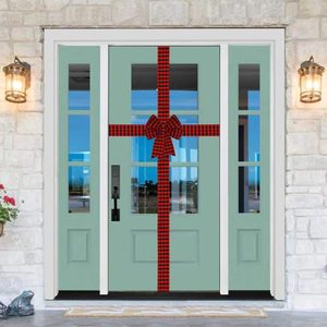 Natal decoração fita armário porta janela porta pendurado armário pendurado decoração arco - Product Image 5