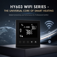 Termostato Comercial Moderno HY603 con WIFI para Fan Coil, Control de Calefacción y Refrigeración, 4 Tubos para Agua Fría y Caliente