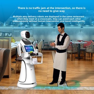 Robot de livraison de nourriture Amy pour restaurant chinois et KTV, livraison intelligente sans contact, batterie 15Ah, 8h d'autonomie - Product Image 2