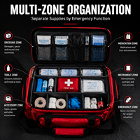 Sac médical d'urgence grande capacité, résistant à l'eau, pour les secours, l'hôpital et l'extérieur