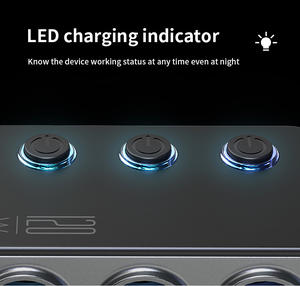 <span class=keywords><strong>Chargeur</strong></span> de <span class=keywords><strong>voiture</strong></span> 12-24V à charge rapide PD35W, super rapide, avec 3 ports USB QC3.0 et 3 prises allume-cigare, modèle GC06, vente chaude - Product Image 4