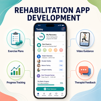 Développement d'une application intelligente de réadaptation physique pour iOS et Android avec des programmes d'exercices et des tutoriels vidéo LionCreate