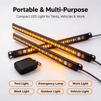 Barre lumineuse rigide en aluminium étanche 12V/24V/10-16V ambre/blanc pour camping-car, remorque, éclairage extérieur