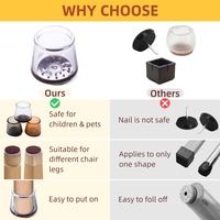 Protection des pieds de meubles en Silicone, couvre-pieds de chaise, protège-pieds en bois dur, anti-rayures, couvre-pieds de chaise