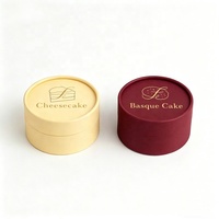 Boîte cylindrique en carton de luxe personnalisée avec logo pour gâteau basque, bonbons, crème glacée, tube à gâteau au fromage, emballage en tube de papier