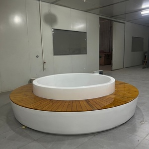 Fioriera OEM di grandi dimensioni personalizzata <span class=keywords><strong>in</strong></span> fibra di vetro e <span class=keywords><strong>legno</strong></span>, con seduta a panca, per esterni, giardini, aree di attesa, ospedali, parchi, palestre - Product Image 2