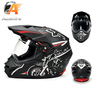 Casco de Motocross de Seguridad de Fibra de Carbono ABS, Casco Integral para Carreras Todoterreno, Visera Personalizada, Aprobado por DOT, para Todas las Estaciones - Product Image 1