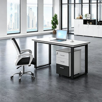 Poste de travail en acier BGZ-006X, bureau et chaise combinés pour quatre personnes, écran d'ordinateur de bureau