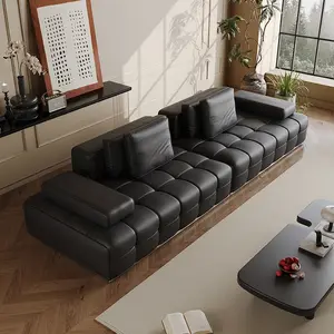 Wohnzimmermöbel Ledersofas Luxusofa verstellbare Rückenlehne geteiltes Wohnzimmer-Sofa-Set Möbel Ledersofa