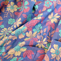 100% coton peigné Jacquard Double couche gaze tissé tissu fil teint fleur vêtements de nuit robe Blouse haute porte-bébé