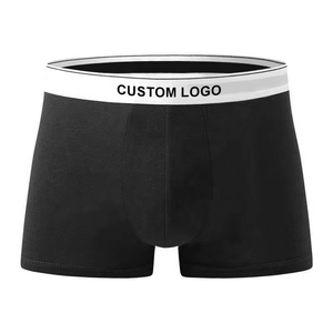 Calzoncillos para Hombre con Logotipo Personalizado, de Algodón Negro, Transpirables, Ropa Interior Deportiva para Uso Diario - Product Image 1