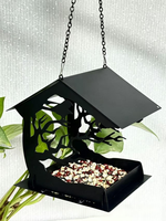 Mangeoire à oiseaux décorative en métal Oniya, mangeoire à graines pour oiseaux sauvages en plein air, plateforme d'alimentation pour jardin
