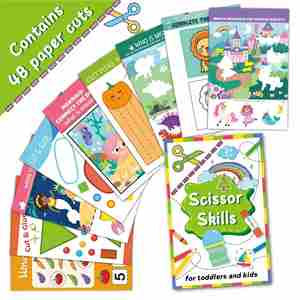 Libro de Actividades para Preescolares: Aprende a Cortar, Práctica de Corte y Pegado, Manualidades Sensoriales, Juguete DIY, Desarrollo de Habilidades con Tijeras - Product Image 6