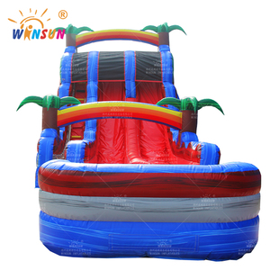 Tobogán acuático inflable del tobogán ondulado Azul Rojo al aire libre grande - Product Image 3