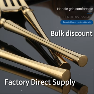 Ensemble de couverts en acier inoxydable 304, couteau à steak occidental, fourchette, cuillère, cuillère à thé, polissage miroir brillant, design rétro de luxe léger, <span class=keywords><strong>lave</strong></span>-<span class=keywords><strong>vaisselle</strong></span> - Product Image 2