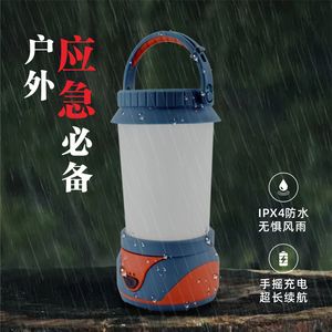 Outdoor <b>Camping</b> <b>Lantern</b> <b>Led</b> IpX4 Waterproof Hand Crank Rechargeable Portable Hanging Light For Emergency Use - Product Image 1