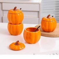 Pot à épices en céramique Citrouille, antibactérien, anti-humidité, pour cuisine domestique, boîte de rangement pour condiments, pot à sel, pot à ragoût