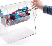 Tambour de tombola en acrylique transparent, distributeur de billets de loterie transparent avec manivelle