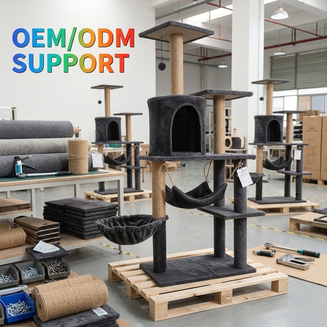 Custom Modern Cat Tree Tower Multi-Level Cat Condo Sisal Scratching Post Pet Furniture Export Quality Factory Wholesale Price