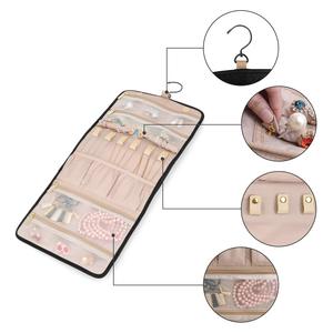 Étui de voyage pliable pour bijoux avec cintre – Organisateur suspendu pour bagues, colliers, bracelets, boucles d'oreilles - Product Image 6