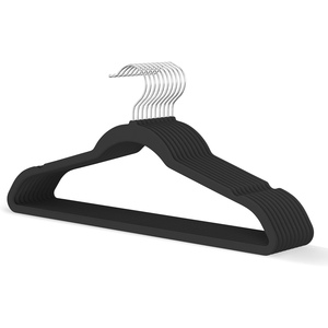 Cintres en velours, lot de 100, cintres en plastique pour adultes, antidérapants, cintres de luxe pour vêtements, vente en gros - Product Image 1