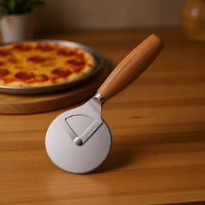 Cortador de Pizza Divine Oslo Plus con mango de madera y hoja de acero inoxidable para cortar pizza - Product Image 3
